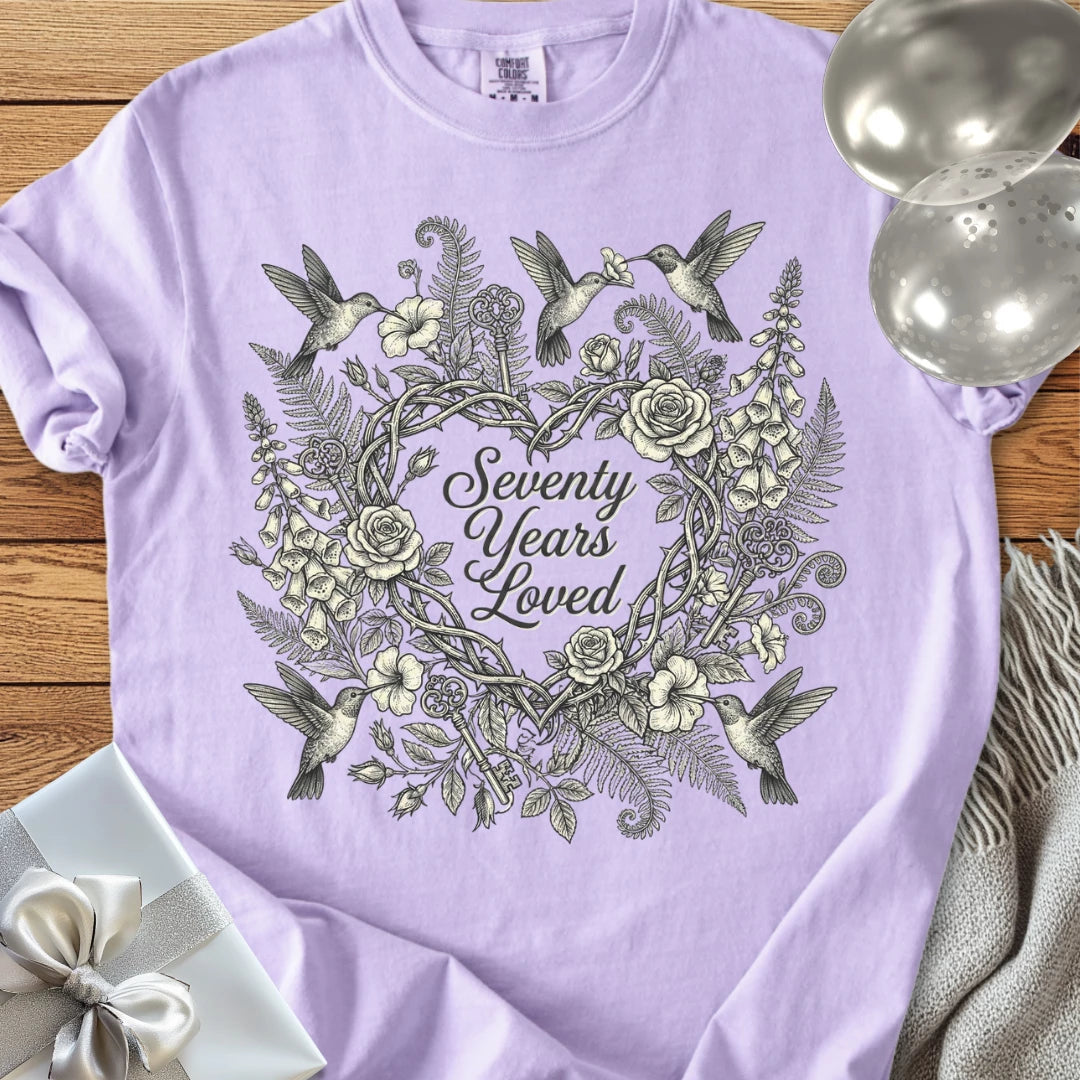 Seventy Years Loved - Premium 70th Birthday T-Shirt