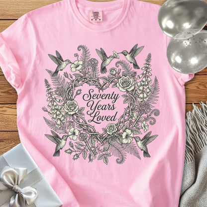 Seventy Years Loved - Premium 70th Birthday T-Shirt