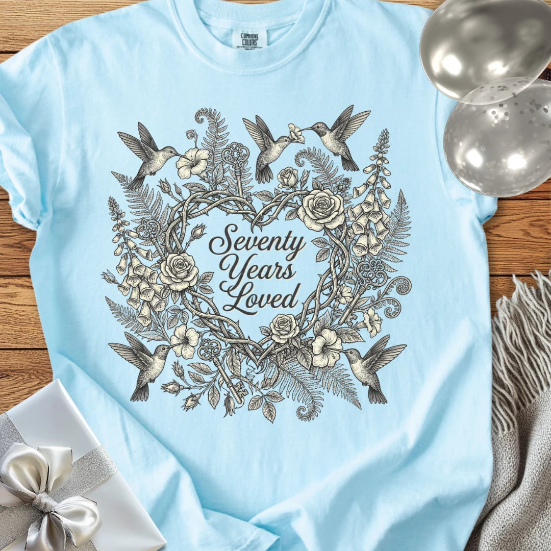 Seventy Years Loved - Premium 70th Birthday T-Shirt