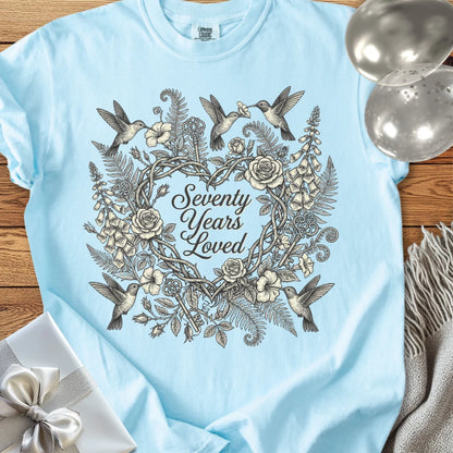 Seventy Years Loved - Premium 70th Birthday T-Shirt
