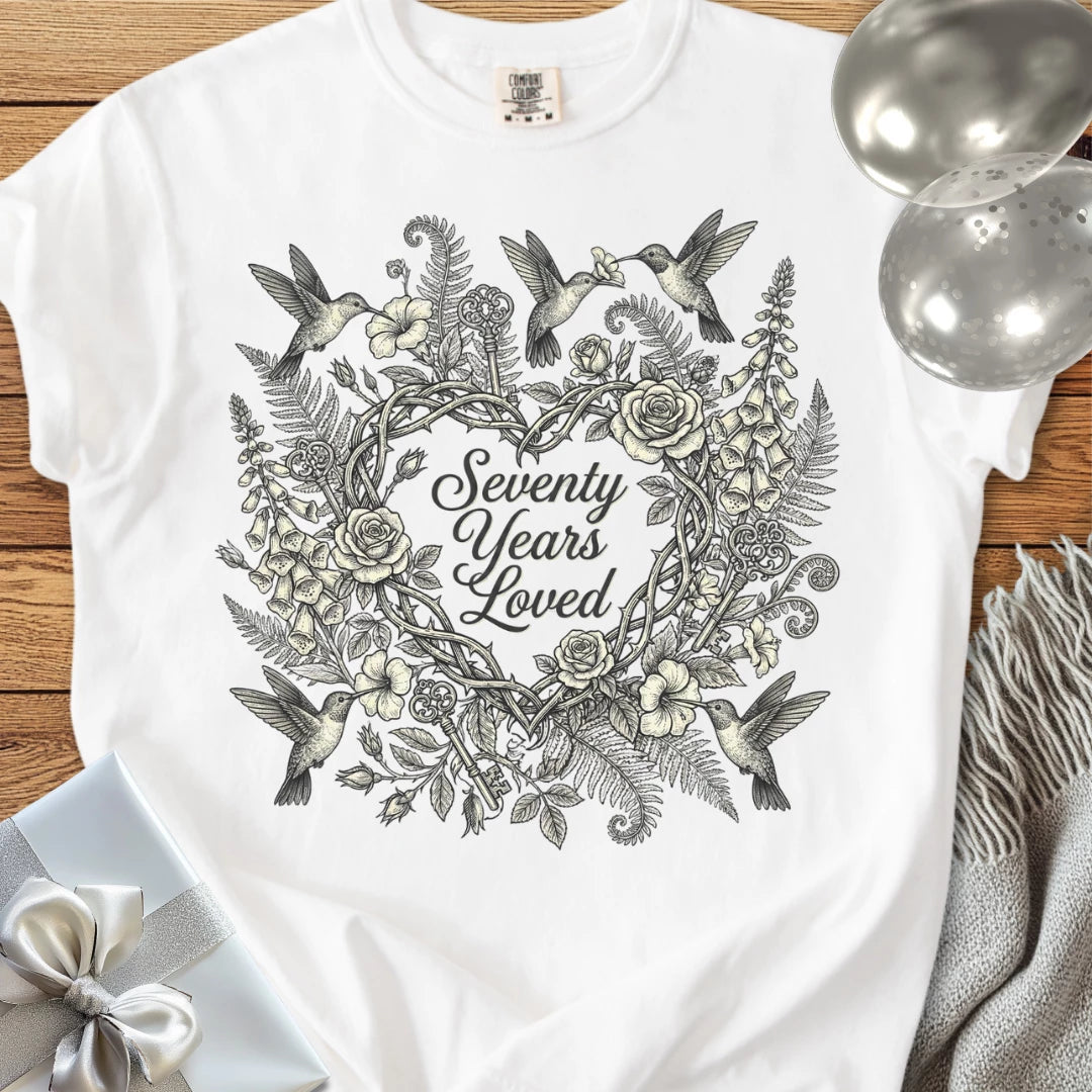 Seventy Years Loved - Premium 70th Birthday T-Shirt