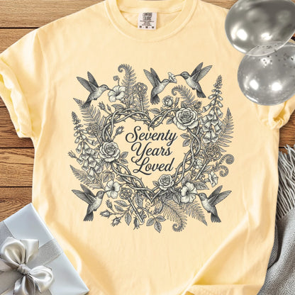 Seventy Years Loved - Premium 70th Birthday T-Shirt