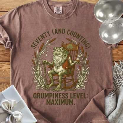 Seventy (and Counting), Grumpiness Level: Maximum - Premium 70th Birthday T-Shirt