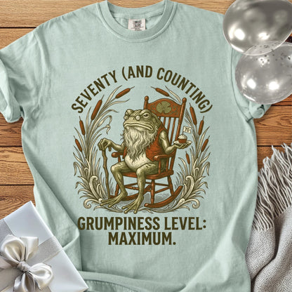 Seventy (and Counting), Grumpiness Level: Maximum - Premium 70th Birthday T-Shirt