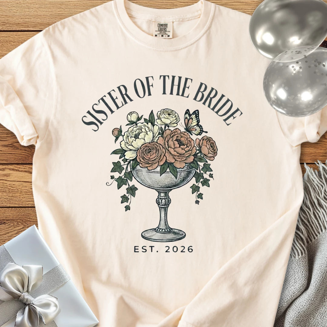 Sister of the Bride, Est. 2026 - Premium Wedding T-Shirt