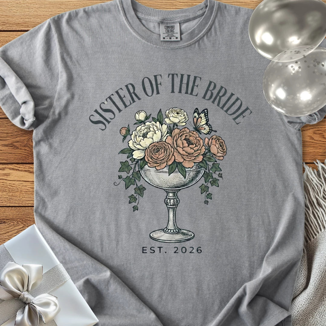 Sister of the Bride, Est. 2026 - Premium Wedding T-Shirt