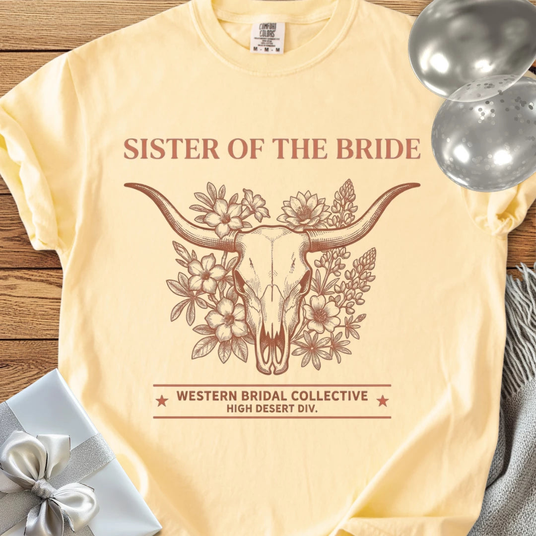 Sister of the Bride - Premium Western Style Wedding T-Shirt