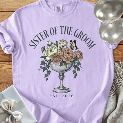 Sister of the Groom, Est. 2026 - Premium Wedding T-Shirt