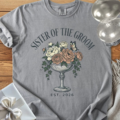 Sister of the Groom, Est. 2026 - Premium Wedding T-Shirt