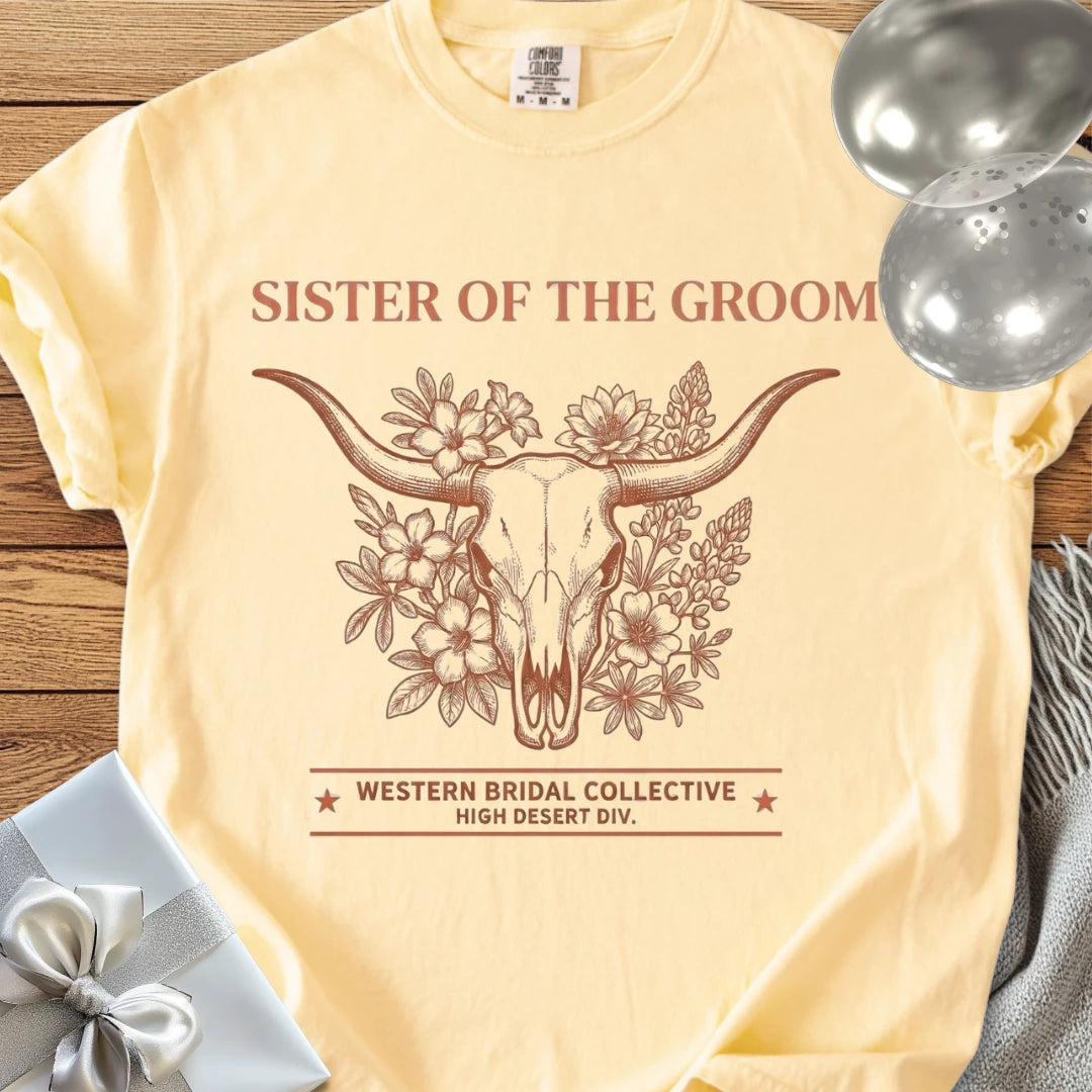 Sister of the Groom - Premium Western Style Wedding T-Shirt