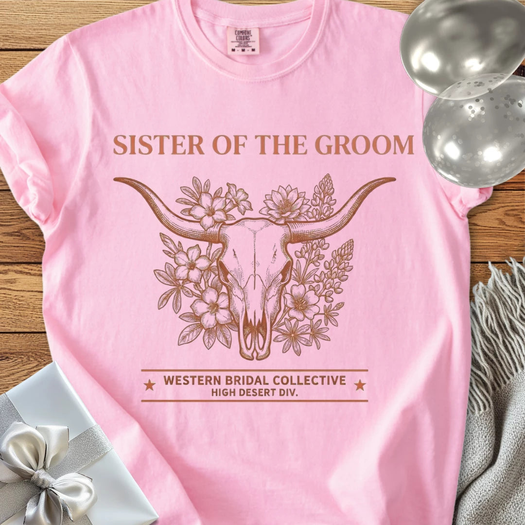 Sister of the Groom - Premium Western Style Wedding T-Shirt