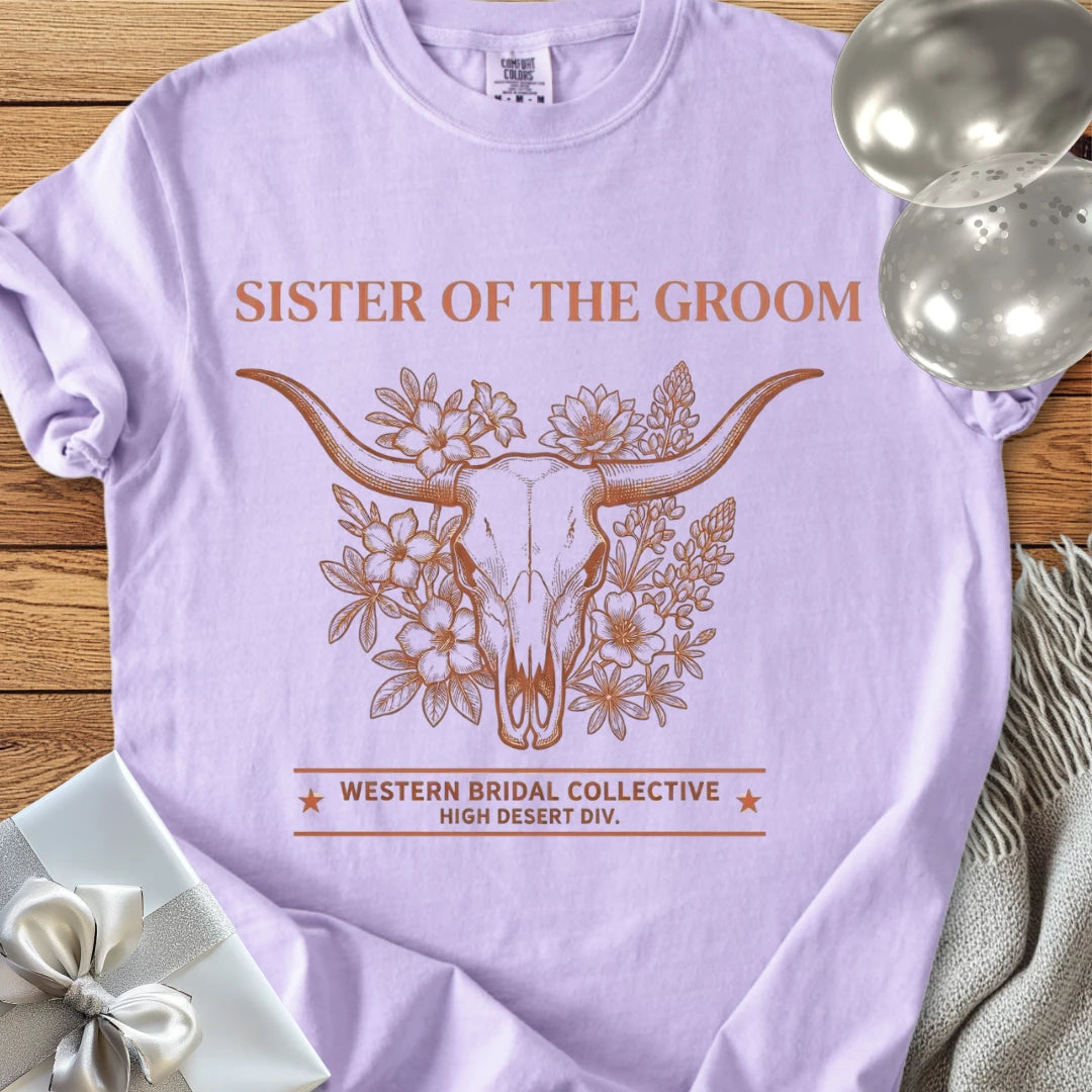 Sister of the Groom - Premium Western Style Wedding T-Shirt