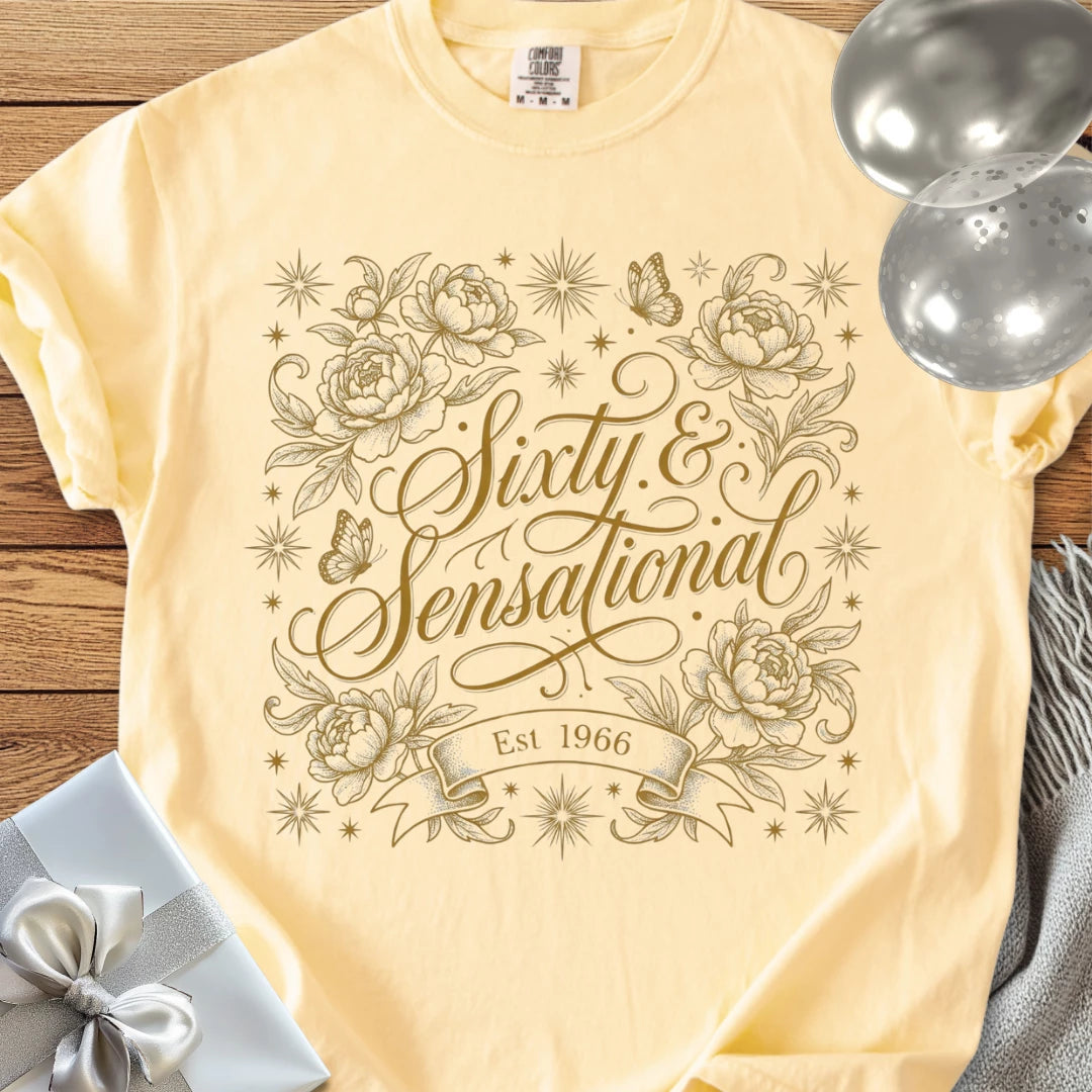 Sixty & Sensational, Est. 1966 - Premium 60th Birthday T-Shirt