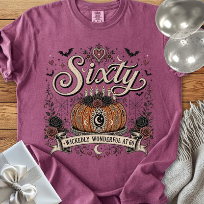 Sixty, Wickedly Wonderful at 60 - Premium Halloween 60th Birthday T-Shirt