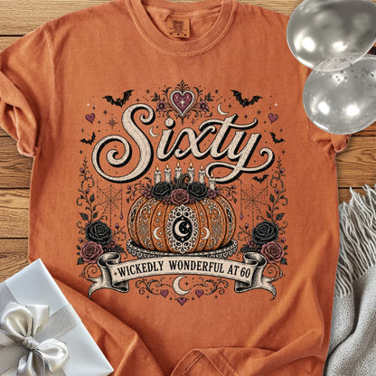 Sixty, Wickedly Wonderful at 60 - Premium Halloween 60th Birthday T-Shirt
