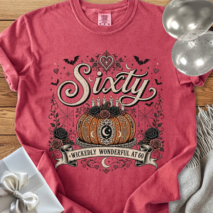 Sixty, Wickedly Wonderful at 60 - Premium Halloween 60th Birthday T-Shirt