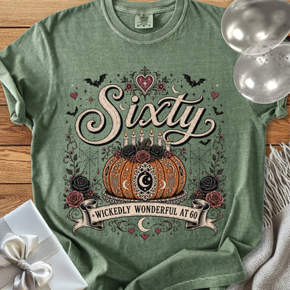 Sixty, Wickedly Wonderful at 60 - Premium Halloween 60th Birthday T-Shirt
