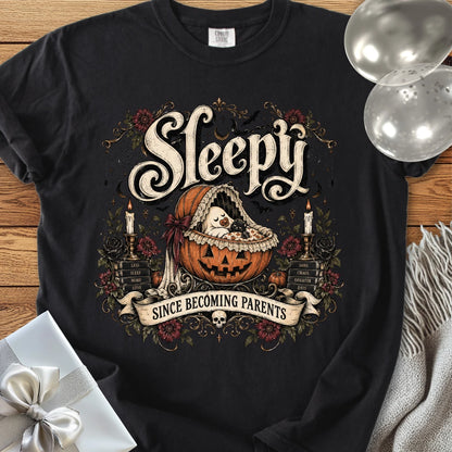 Sleepy Since Becoming Parents - Premium Parenting Halloween T-Shirt