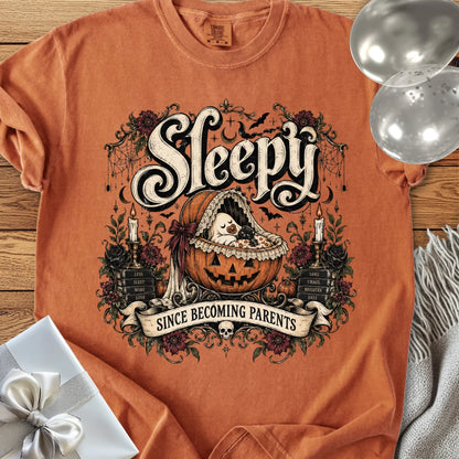 Sleepy Since Becoming Parents - Premium Parenting Halloween T-Shirt