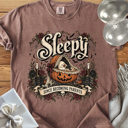 Sleepy Since Becoming Parents - Premium Parenting Halloween T-Shirt