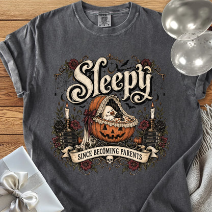 Sleepy Since Becoming Parents - Premium Parenting Halloween T-Shirt