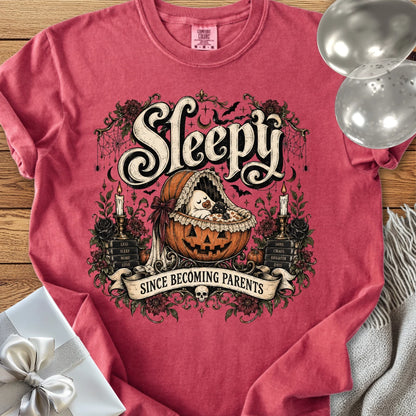 Sleepy Since Becoming Parents - Premium Parenting Halloween T-Shirt