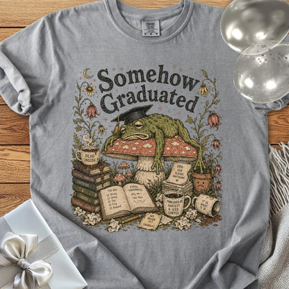 Somehow Graduated - Premium Graduation T-Shirt