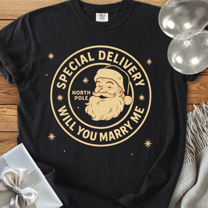 Special Delivery North Pole, Will You Marry Me? - Premium Christmas Proposal T-Shirt