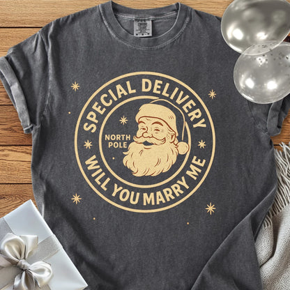 Special Delivery North Pole, Will You Marry Me? - Premium Christmas Proposal T-Shirt
