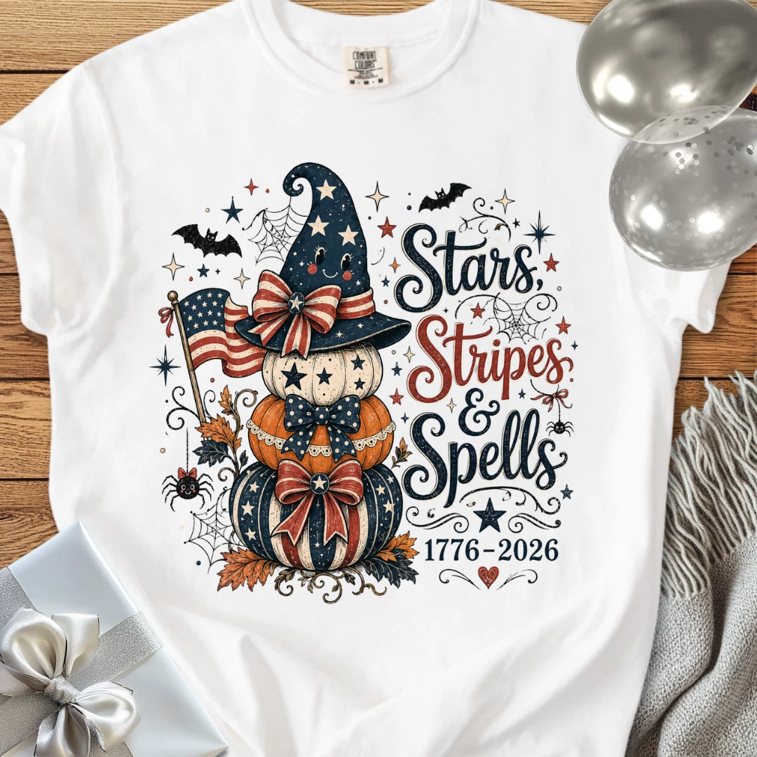 Stars, Stripes & Spells - Premium Halloween America 250 T-Shirt