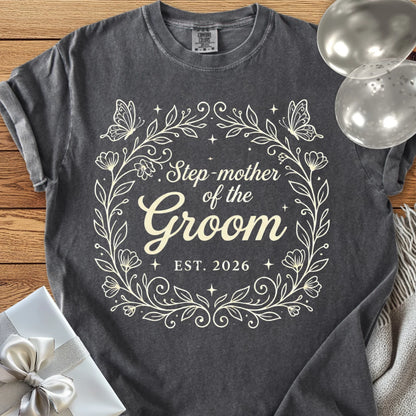 Step-Mother of the Groom, Est 2026 - Premium Wedding T-Shirt