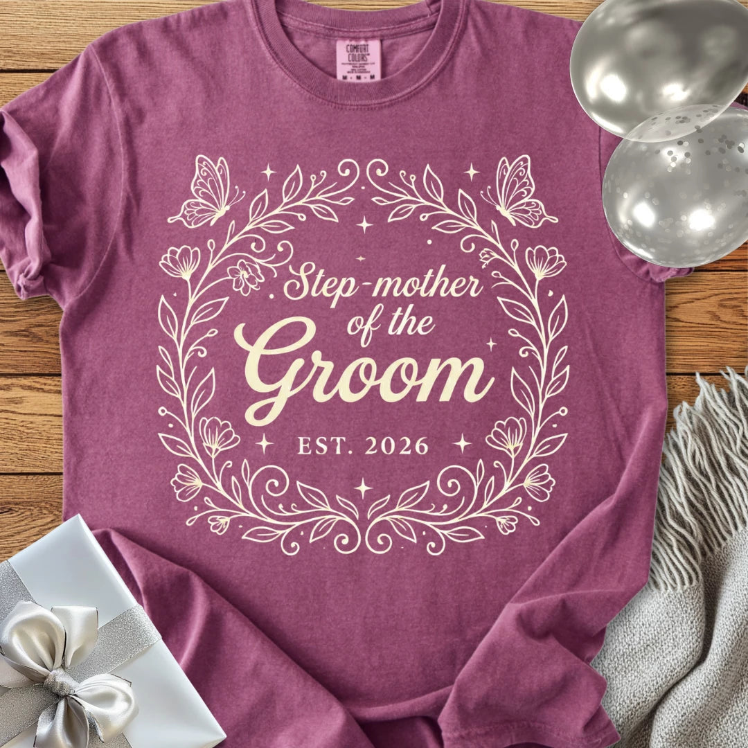 Step-Mother of the Groom, Est 2026 - Premium Wedding T-Shirt