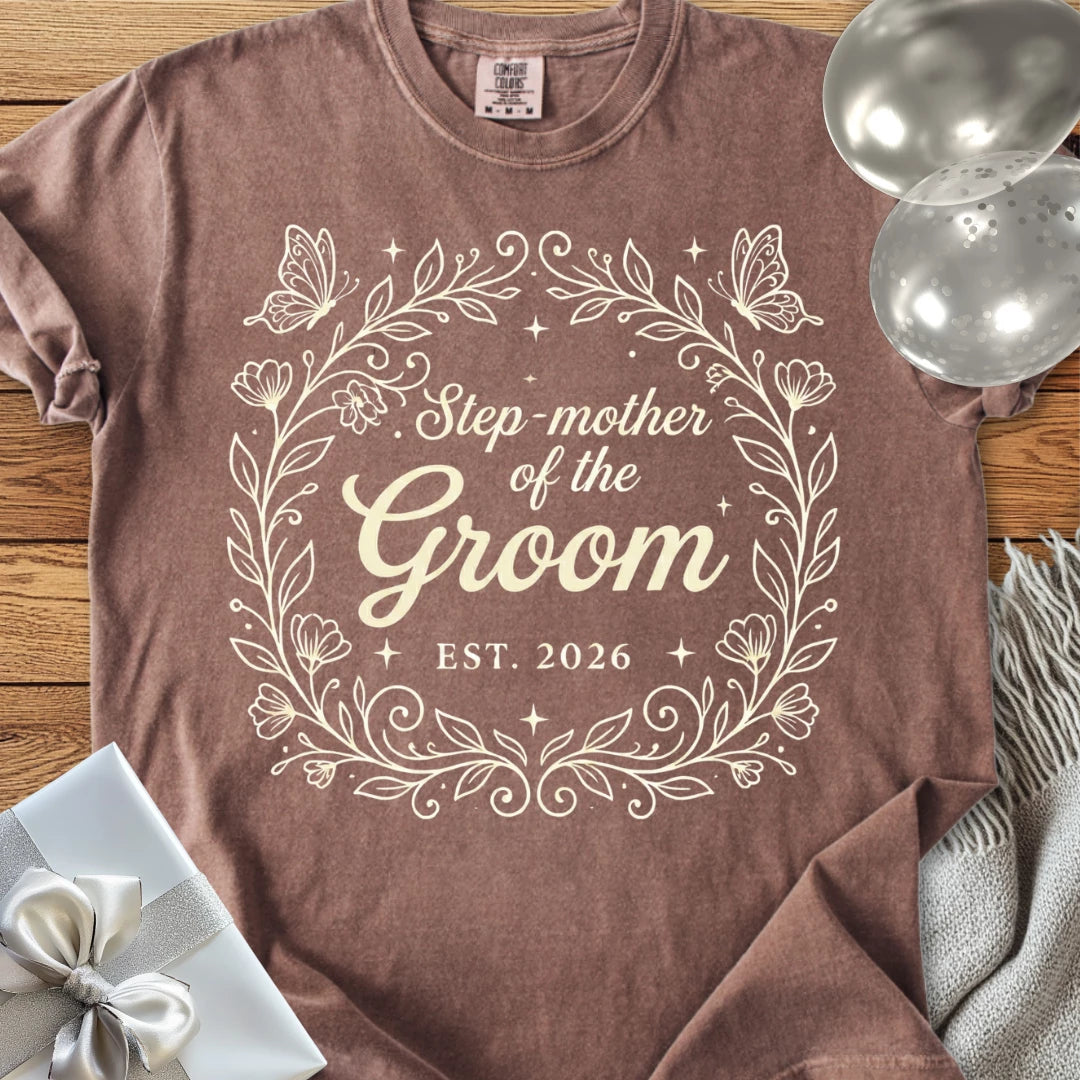 Step-Mother of the Groom, Est 2026 - Premium Wedding T-Shirt