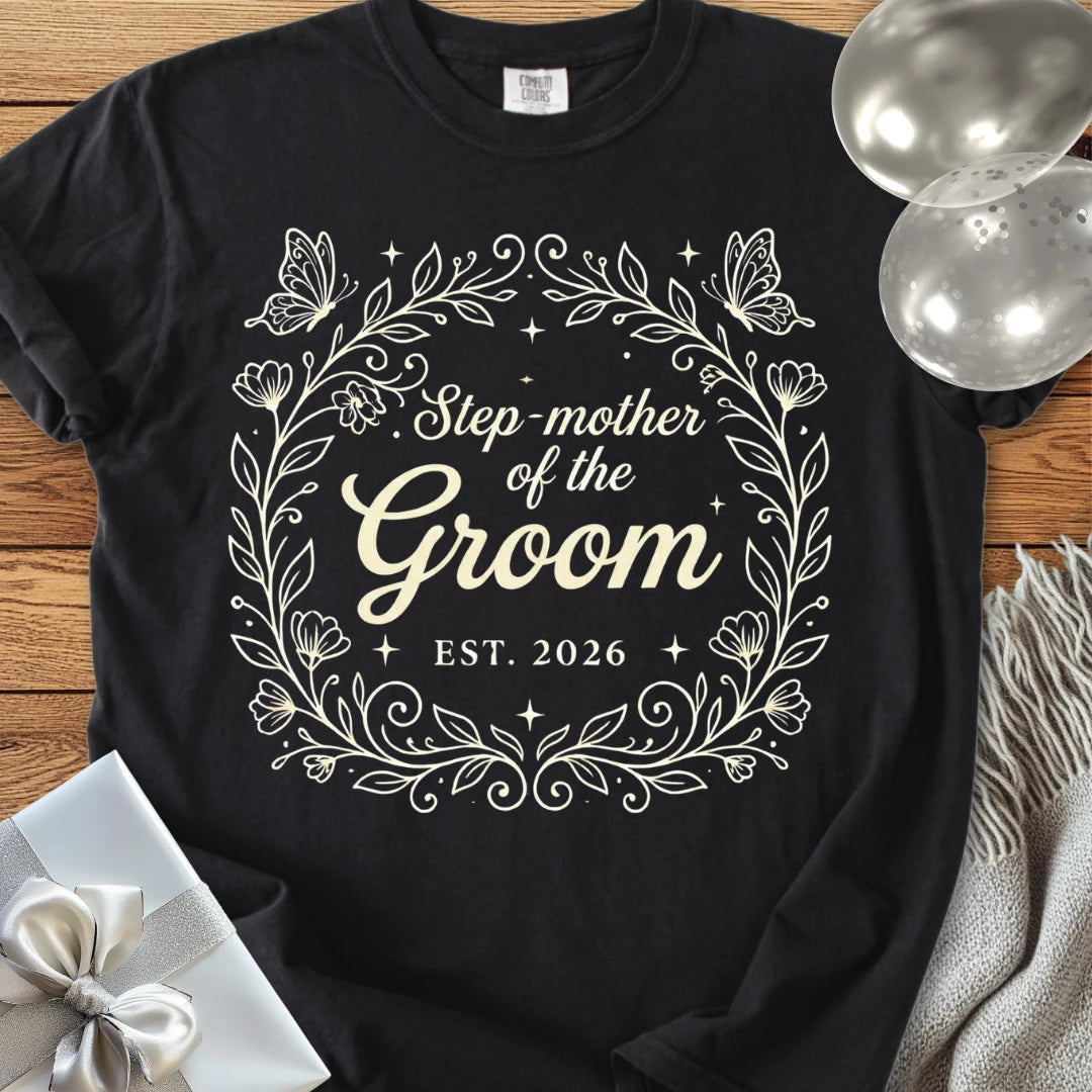 Step-Mother of the Groom, Est 2026 - Premium Wedding T-Shirt
