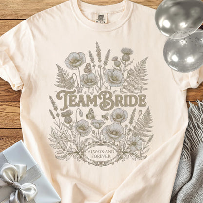 Team Bride - Premium Wildflower Wedding T-Shirt