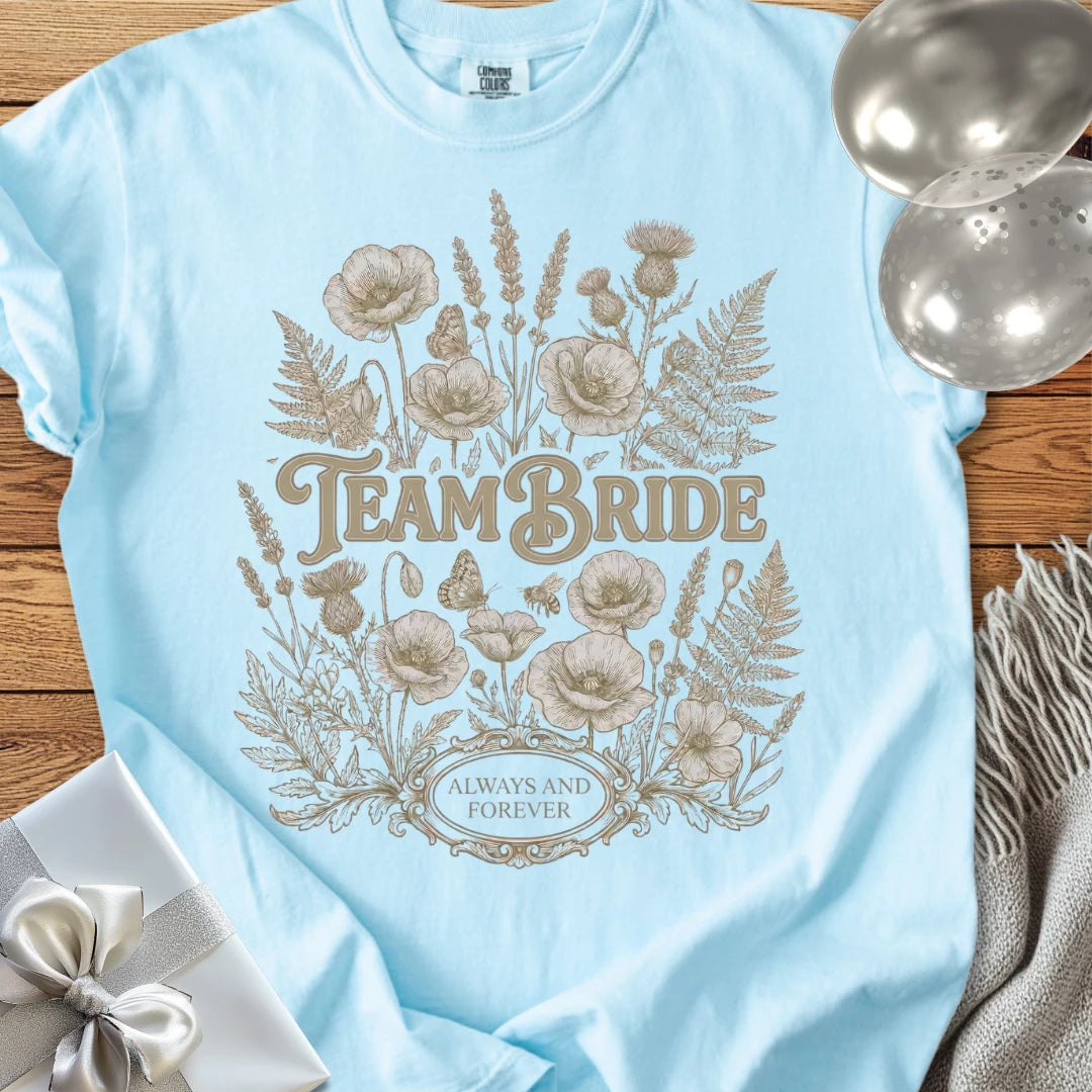 Team Bride - Premium Wildflower Wedding T-Shirt