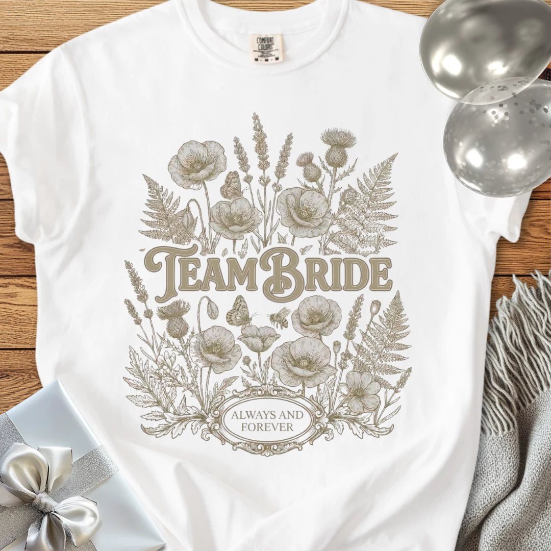 Team Bride - Premium Wildflower Wedding T-Shirt