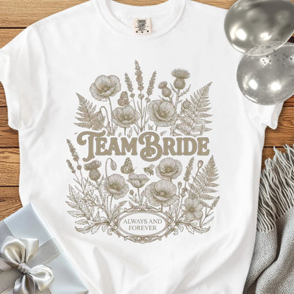 Team Bride - Premium Wildflower Wedding T-Shirt