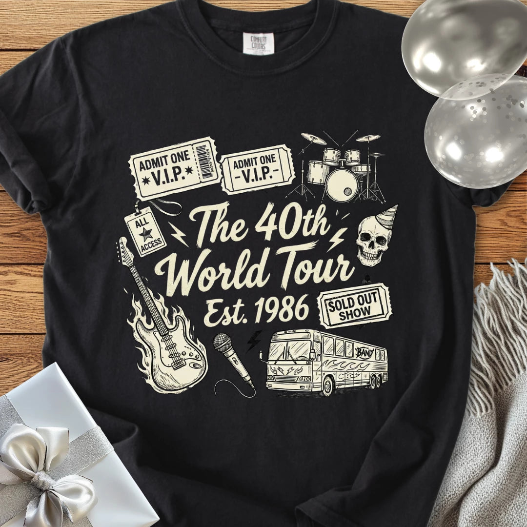 The 40th World Tour, Est 1986 - Premium 40th Birthday T-Shirt