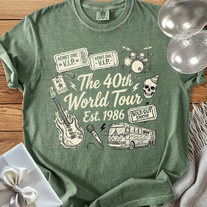 The 40th World Tour, Est 1986 - Premium 40th Birthday T-Shirt