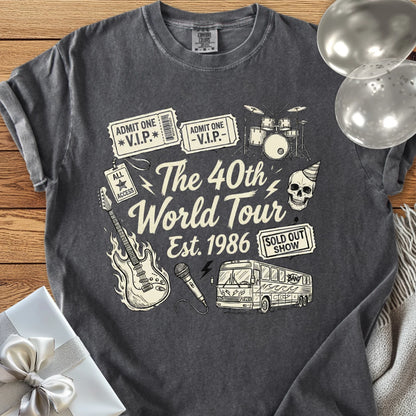 The 40th World Tour, Est 1986 - Premium 40th Birthday T-Shirt