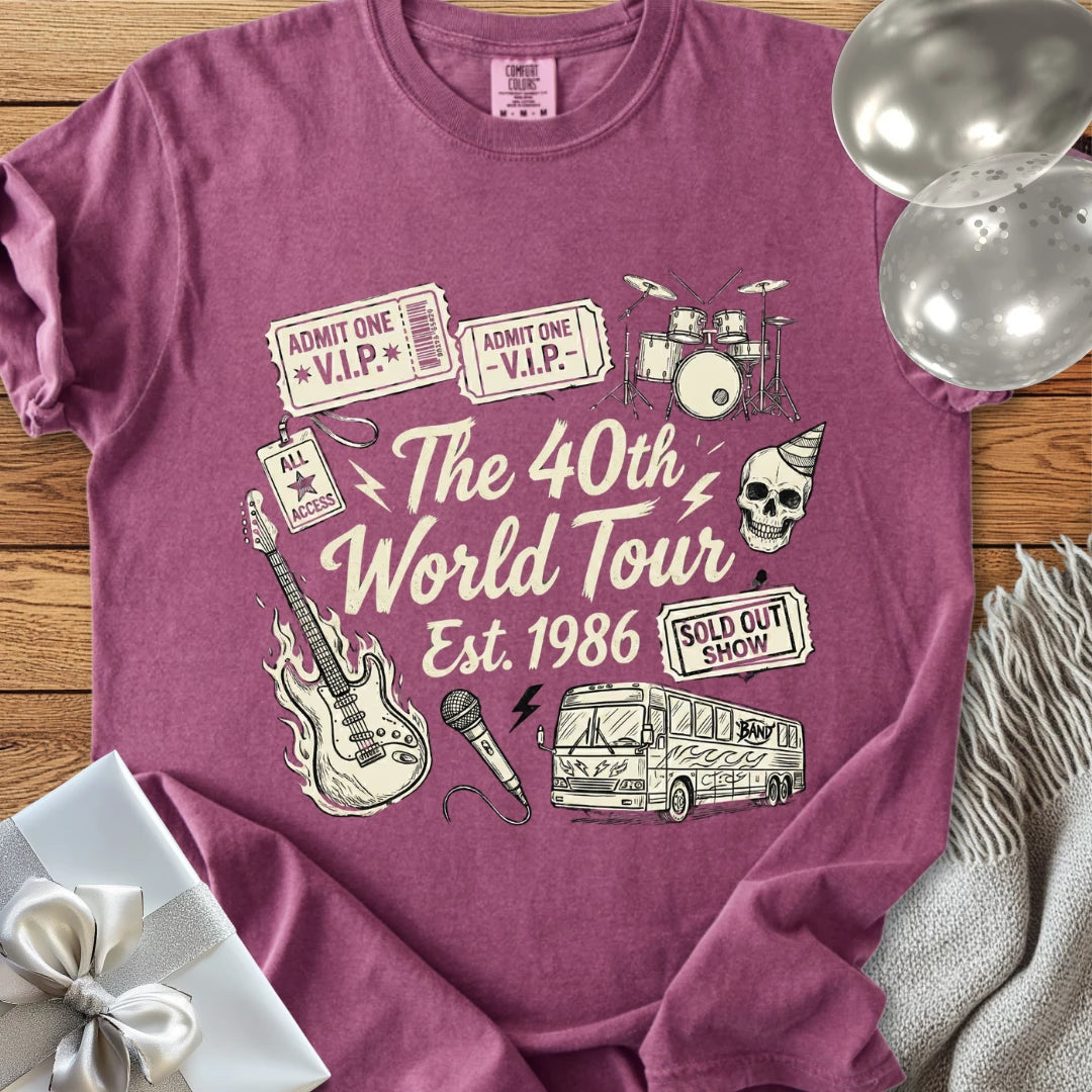 The 40th World Tour, Est 1986 - Premium 40th Birthday T-Shirt