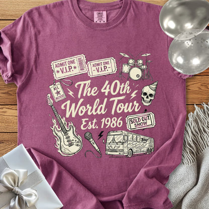 The 40th World Tour, Est 1986 - Premium 40th Birthday T-Shirt