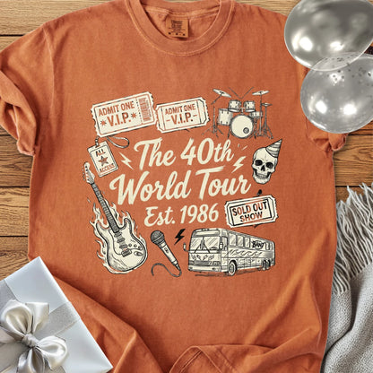 The 40th World Tour, Est 1986 - Premium 40th Birthday T-Shirt
