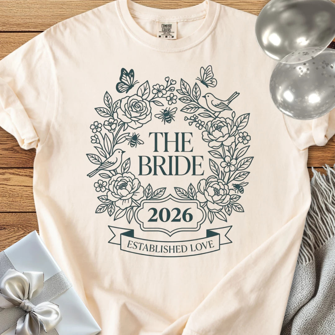 The Bride 2026, Established Love - Premium Wedding T-Shirt