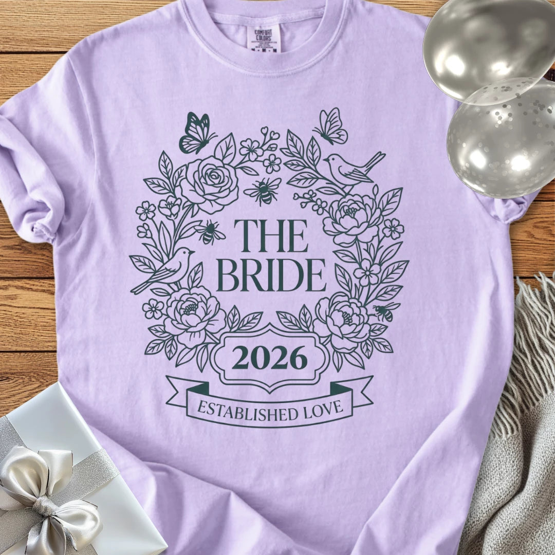The Bride 2026, Established Love - Premium Wedding T-Shirt