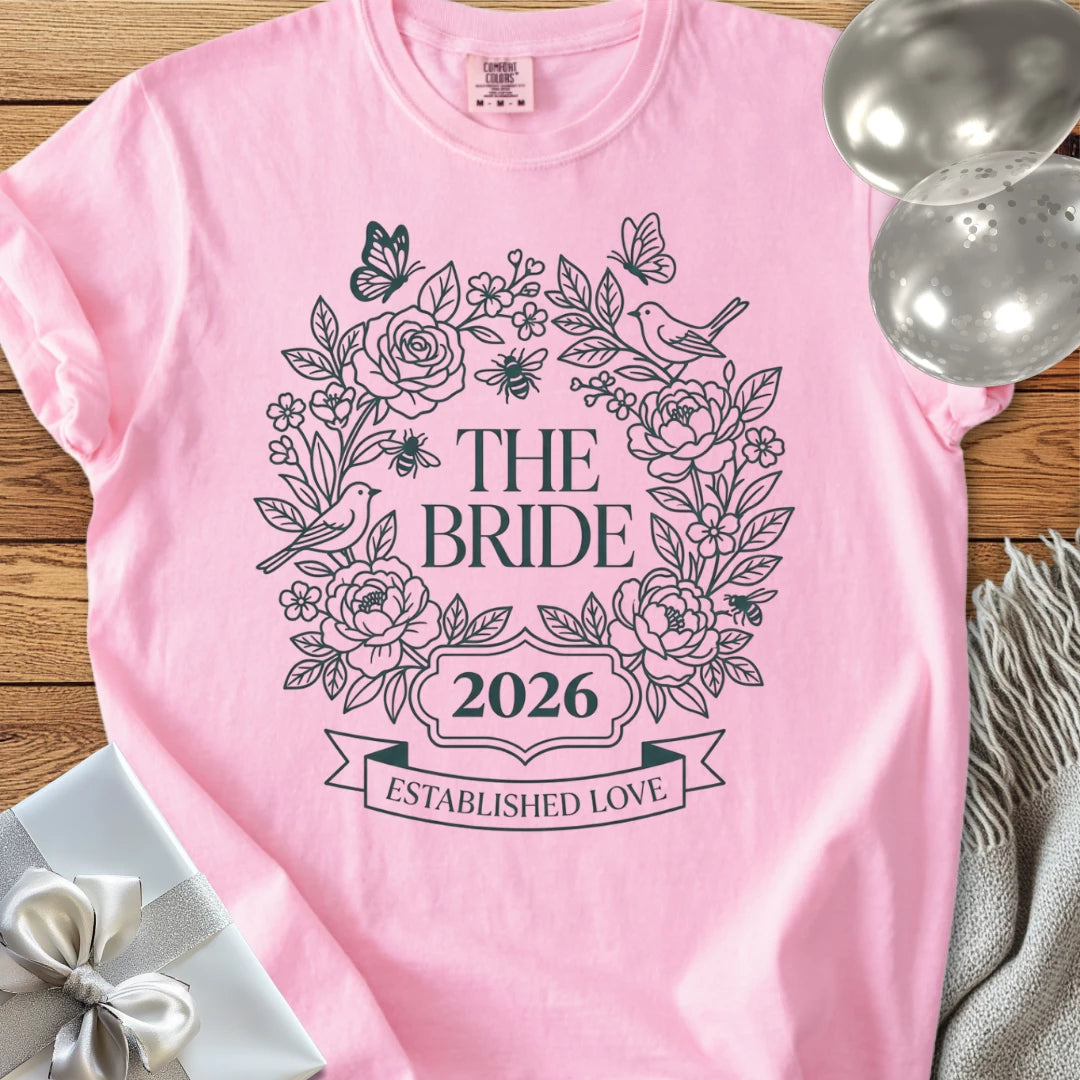 The Bride 2026, Established Love - Premium Wedding T-Shirt