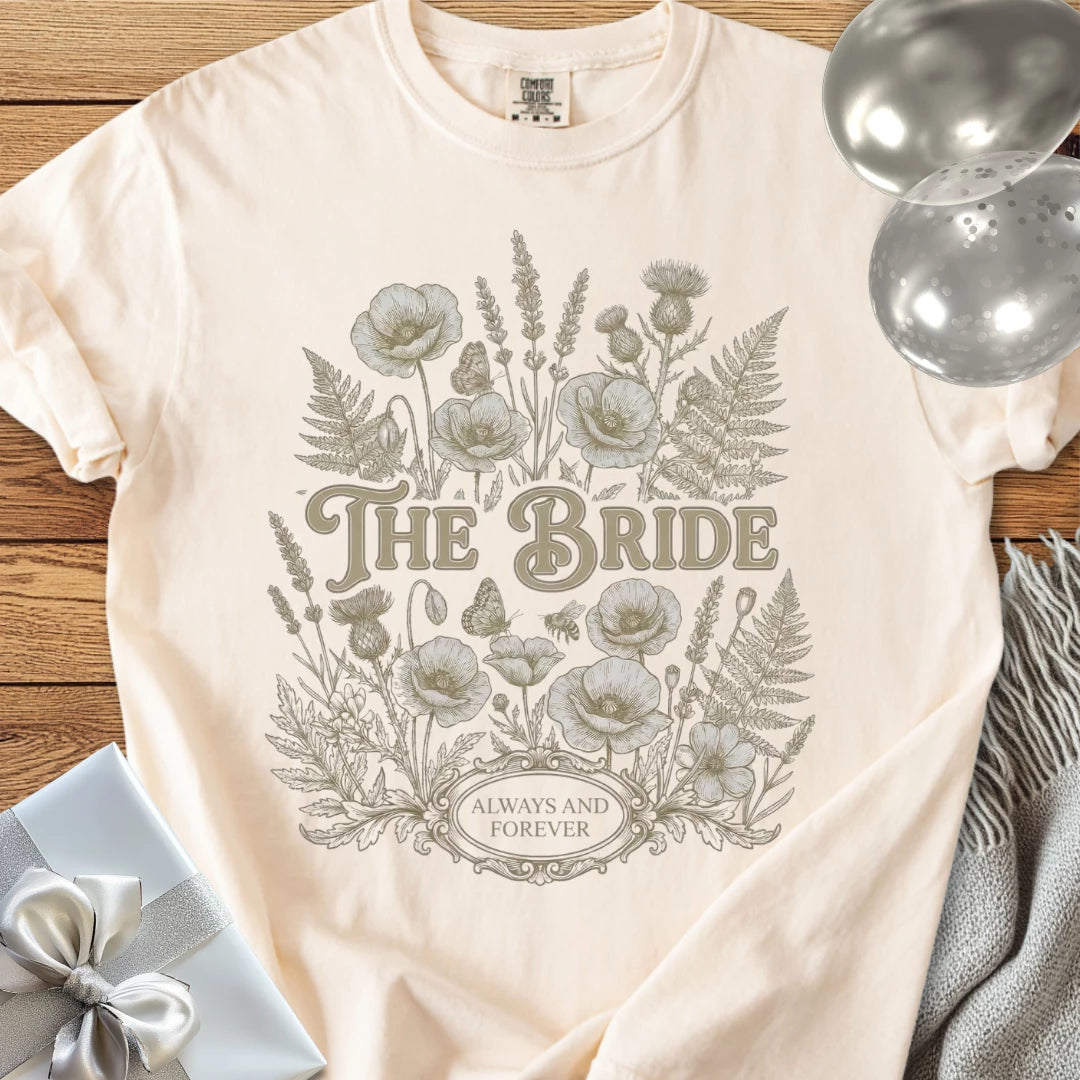 The Bride - Premium Wildflower Wedding T-Shirt