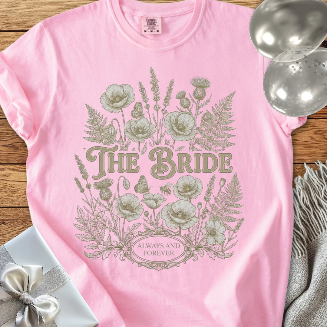 The Bride - Premium Wildflower Wedding T-Shirt