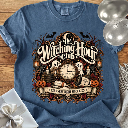Witching Hour Club, Est. Every Night Since Kids - Premium Halloween Parenting T-Shirt